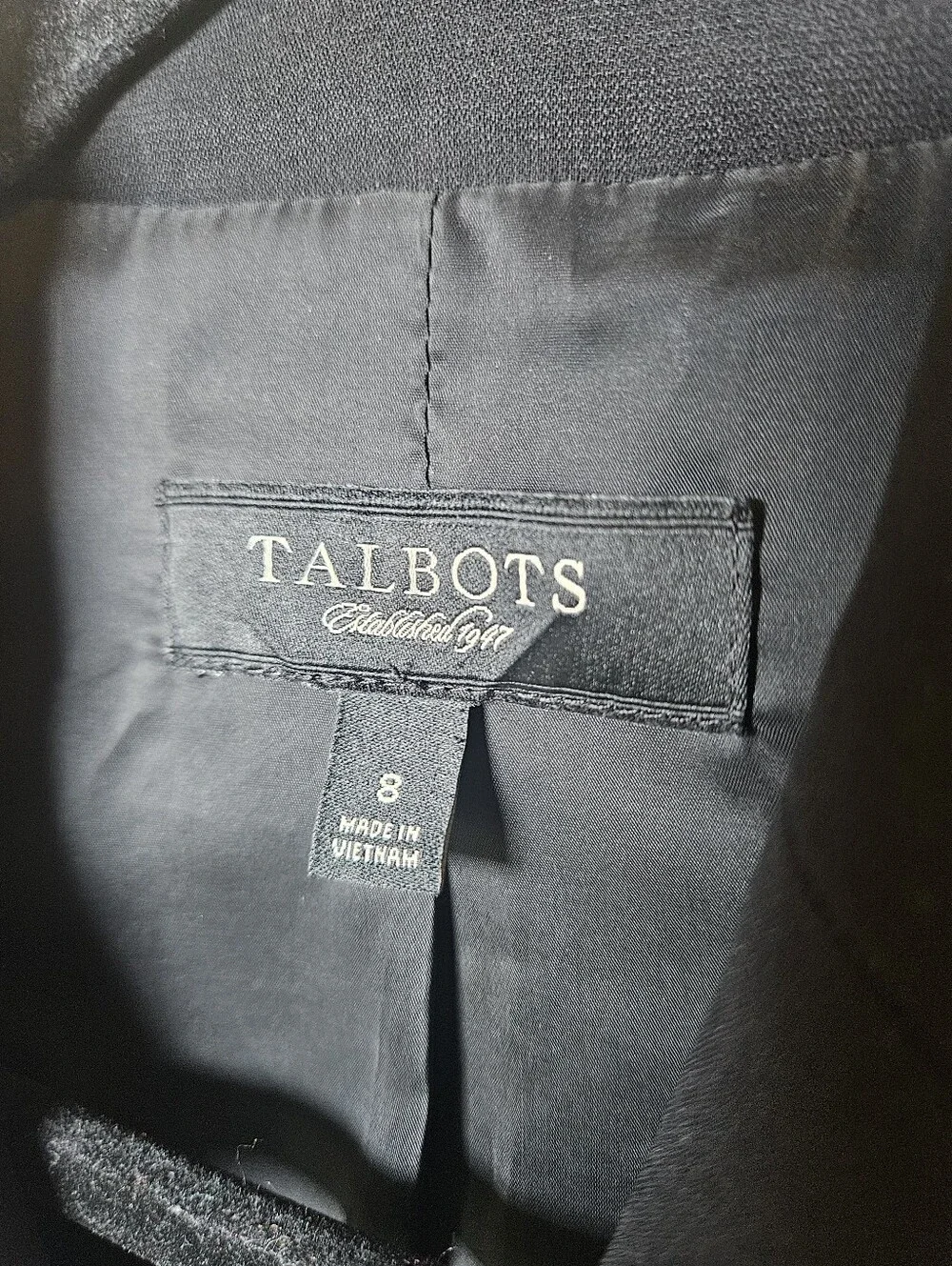 Talbots Black 3 Button Office Career Business Blazer Jacket 8 - Picture 10 of 11